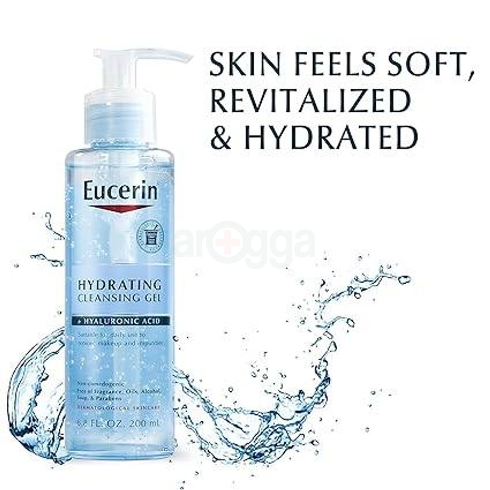 Eucerin Hydrating Cleansing Gel with Hyaluronic Acid for Dermatological skincare  