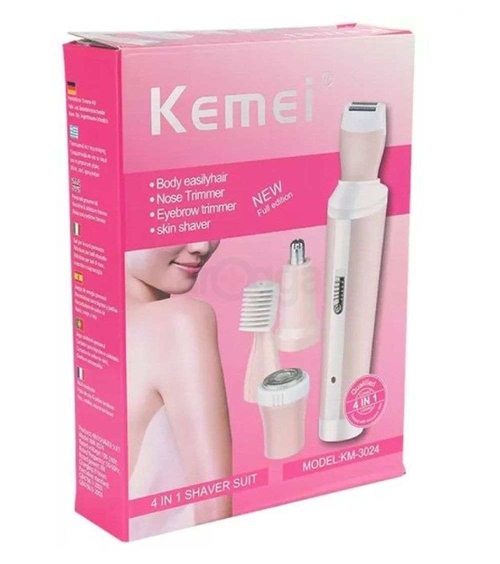 Kemei KM-3024 4 In 1 Rechargeable Shaver Suit for Women  