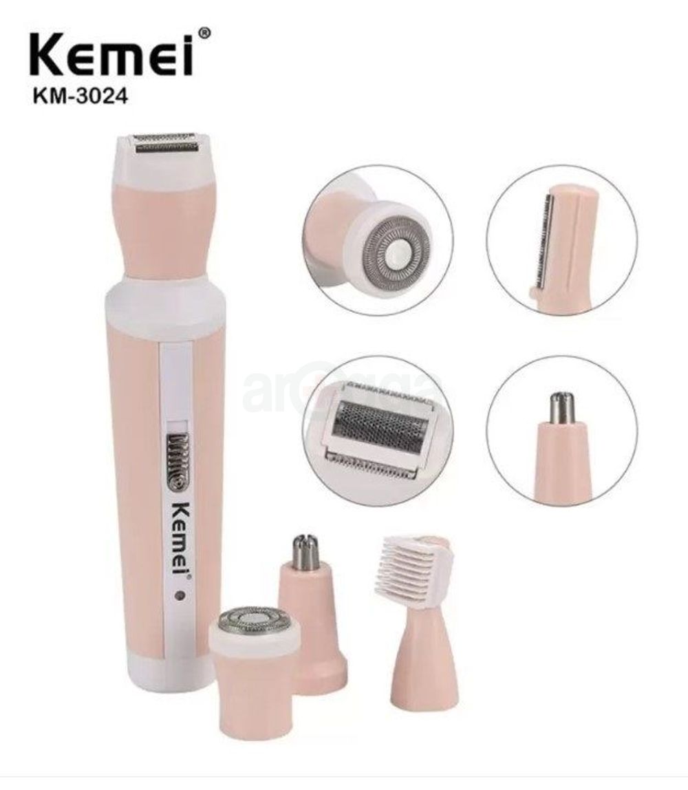 Kemei KM-3024 4 In 1 Rechargeable Shaver Suit for Women  