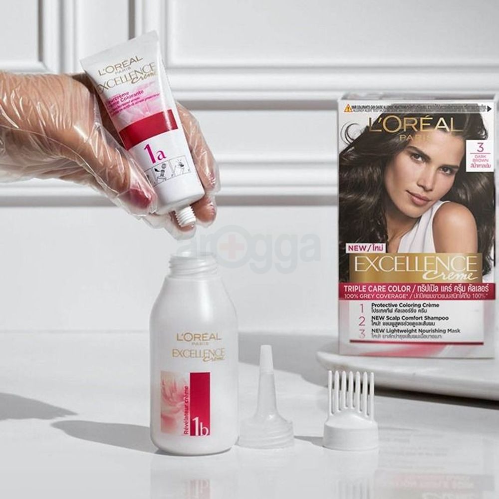 Loreal Paris Excellence Creme Hair Color 3 Dark Brown  