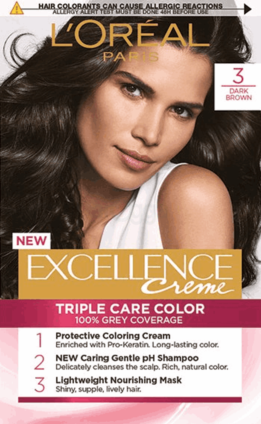 Loreal Paris Excellence Creme Hair Color 3 Dark Brown  