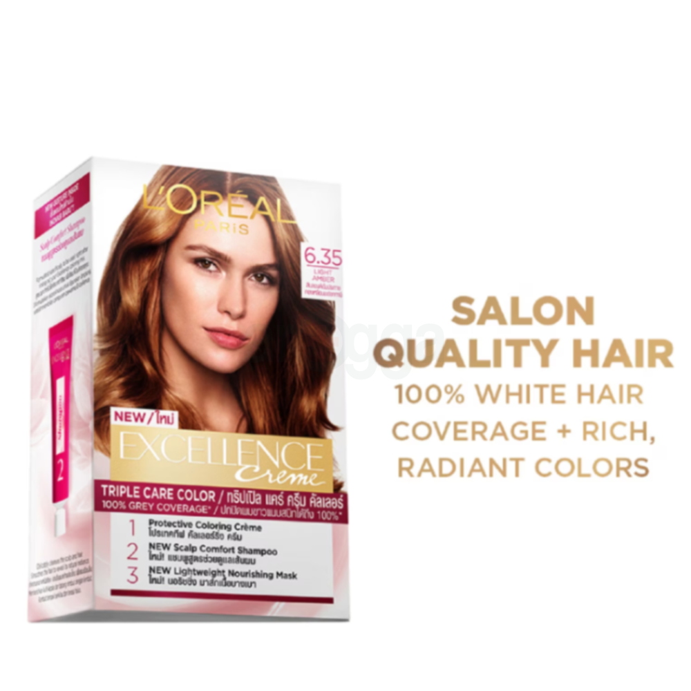 Loreal Paris Excellence Creme Hair Color 6.35 Light Amber  