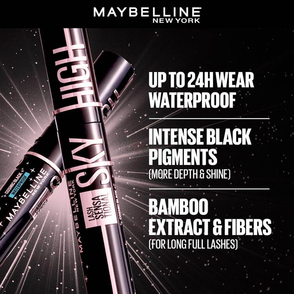 Maybelline New York Lash Sensational Sky High Waterproof Mascara - Cosmic Black  