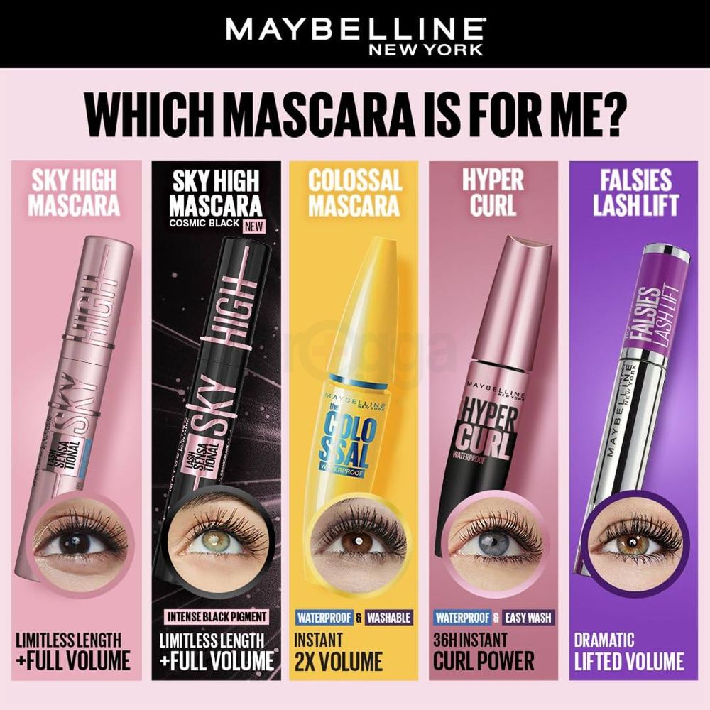 Maybelline New York Lash Sensational Sky High Waterproof Mascara - Cosmic Black  