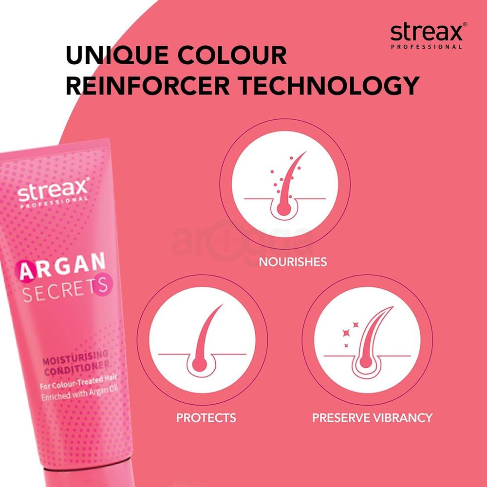 Streax Professional Argan Secrets Moisturising Conditioner for Color Treated Hair Enriched with Argan Oil  