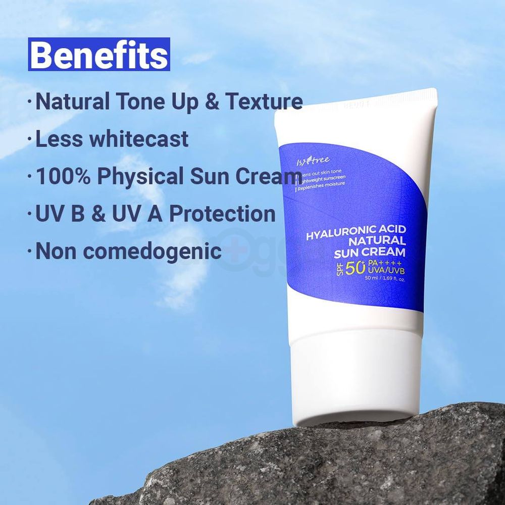 Isntree Hyaluronic Acid Natural Sun Cream with SPF 50+ PA++++ UVA/UVB  