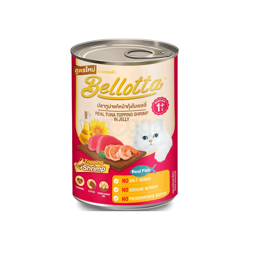 Bellotta Can 400gm Real Tuna Topping Shrimp in Jelly  