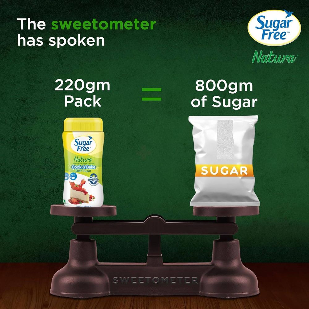 Sugar Free Natura Diet Sugar 220gm | India’s No.1 Sweetner | Sweet like Sugar with Low Calories| Scientifically Proven & Tested  