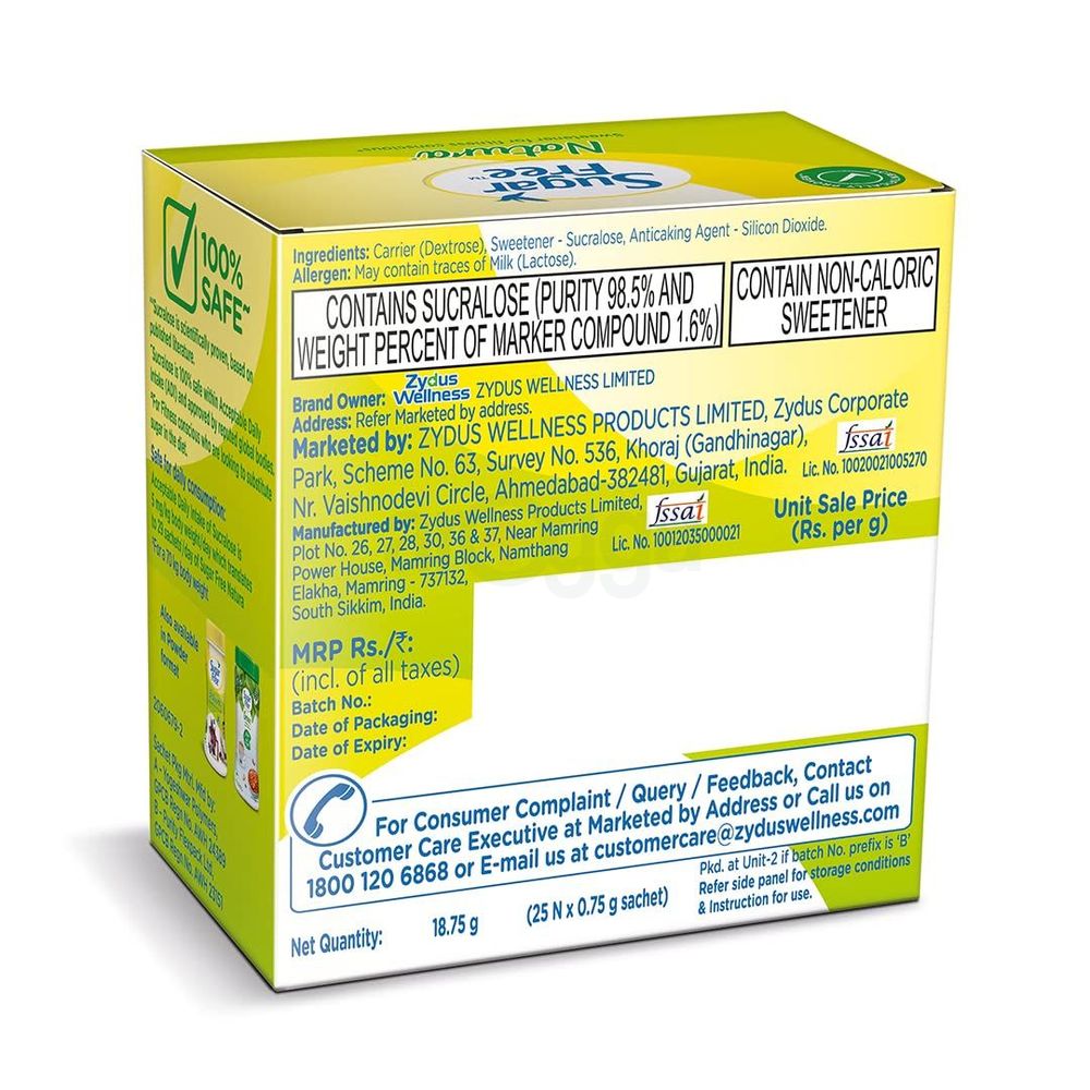 Sugar Free Natura, 25 Sachet |100% Safe| Scientifically Proven & Tested | Sweet like Sugar but with Zero Calories|  
