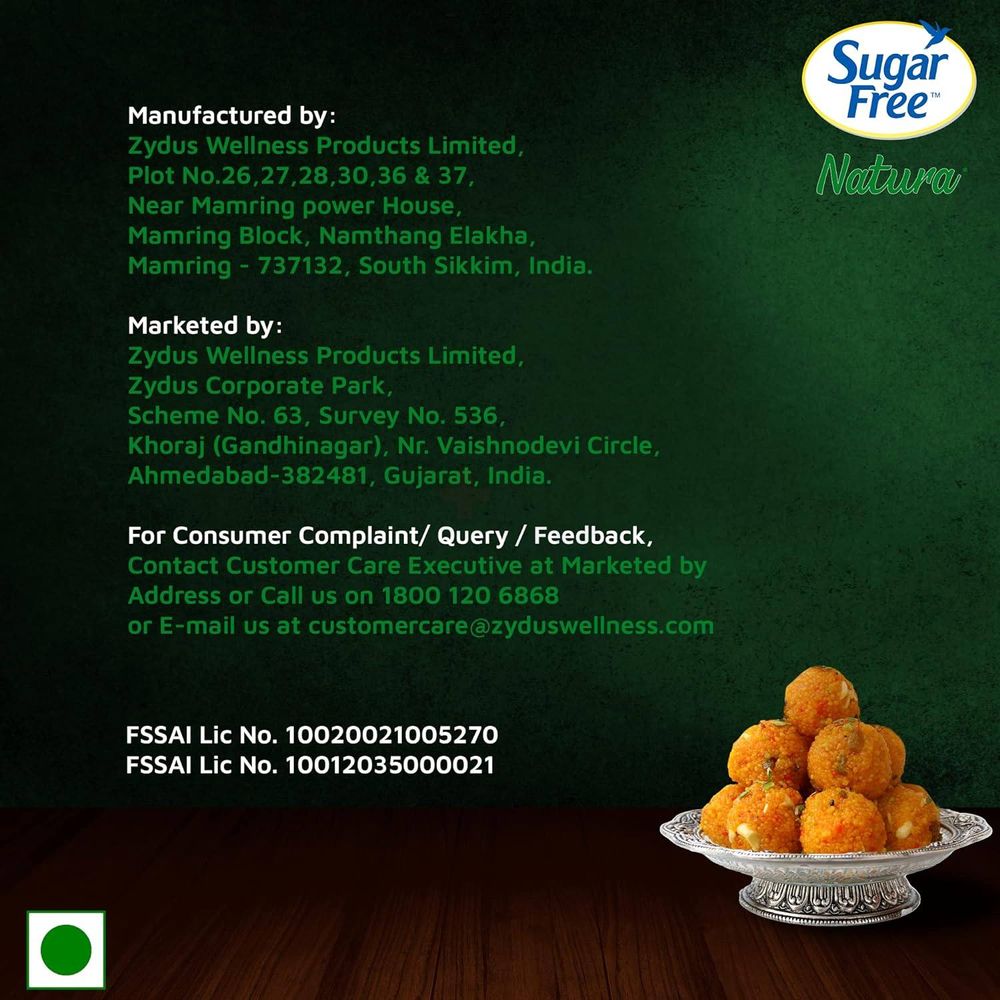 Sugar Free Natura, 25 Sachet |100% Safe| Scientifically Proven & Tested | Sweet like Sugar but with Zero Calories|  