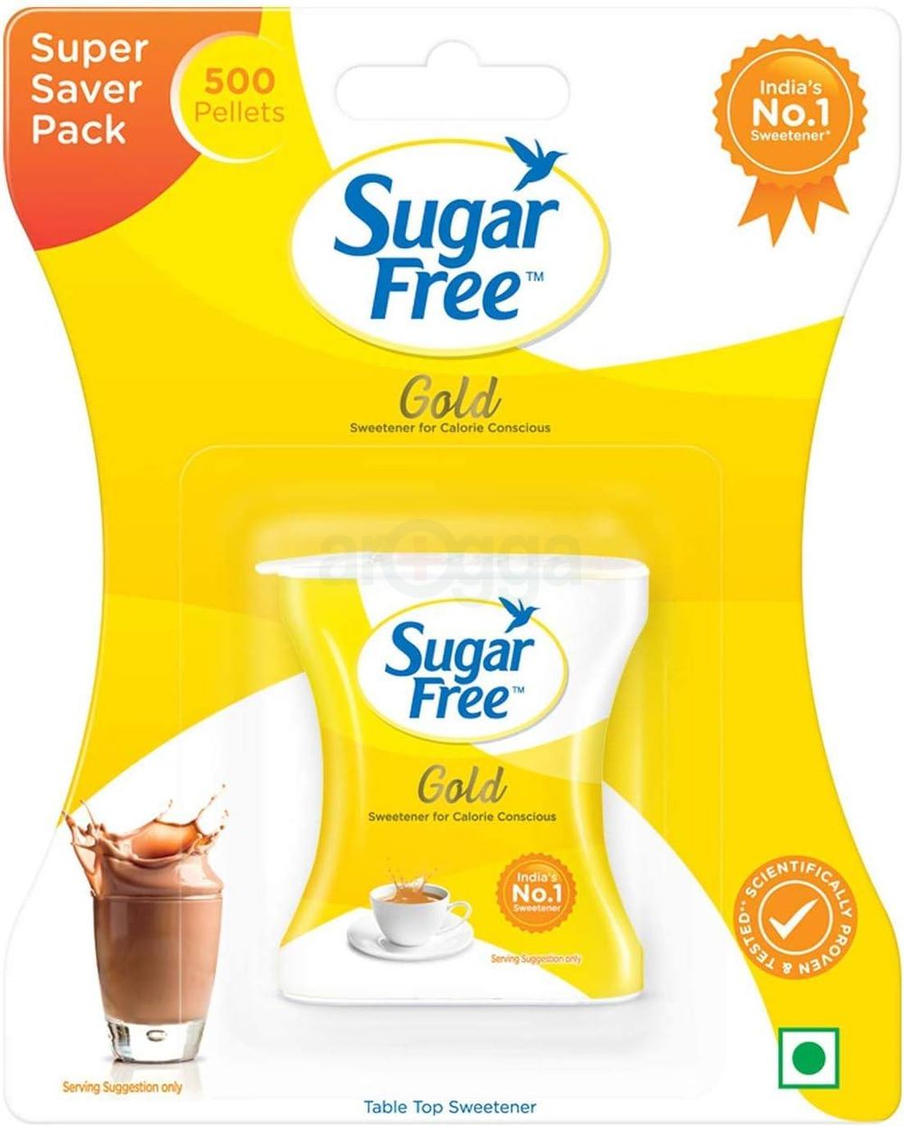 Sugar Free Gold is Equal to Zero Calories Sweetener Low Calorie Sugar Substitute 500 Pellets  