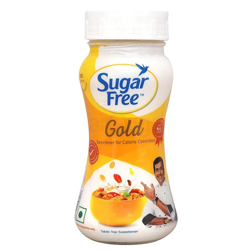 Sugar Free Gold, 100g, Jar| Equivalent to Sweetness from Sugar| India’s No.1 Sweetner| Sweet like Sugar with Low Calories| Scientifically Proven & Tested  