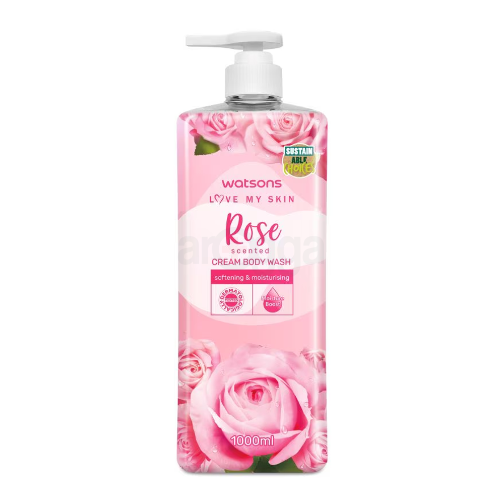 Watsons Love My Skin Rose Scented Cream Body Wash for Softening & Moisturising  