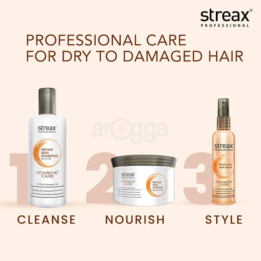 Streax Professional Vitariche Care Repair Max  Hair Masque for Dry to Damage Hair 200g  