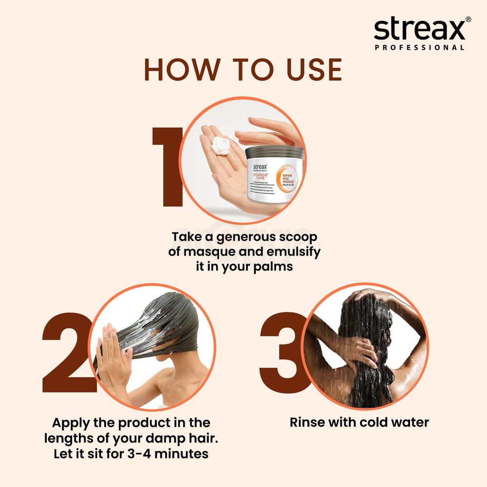 Streax Professional Vitariche Care Repair Max  Hair Masque for Dry to Damage Hair  