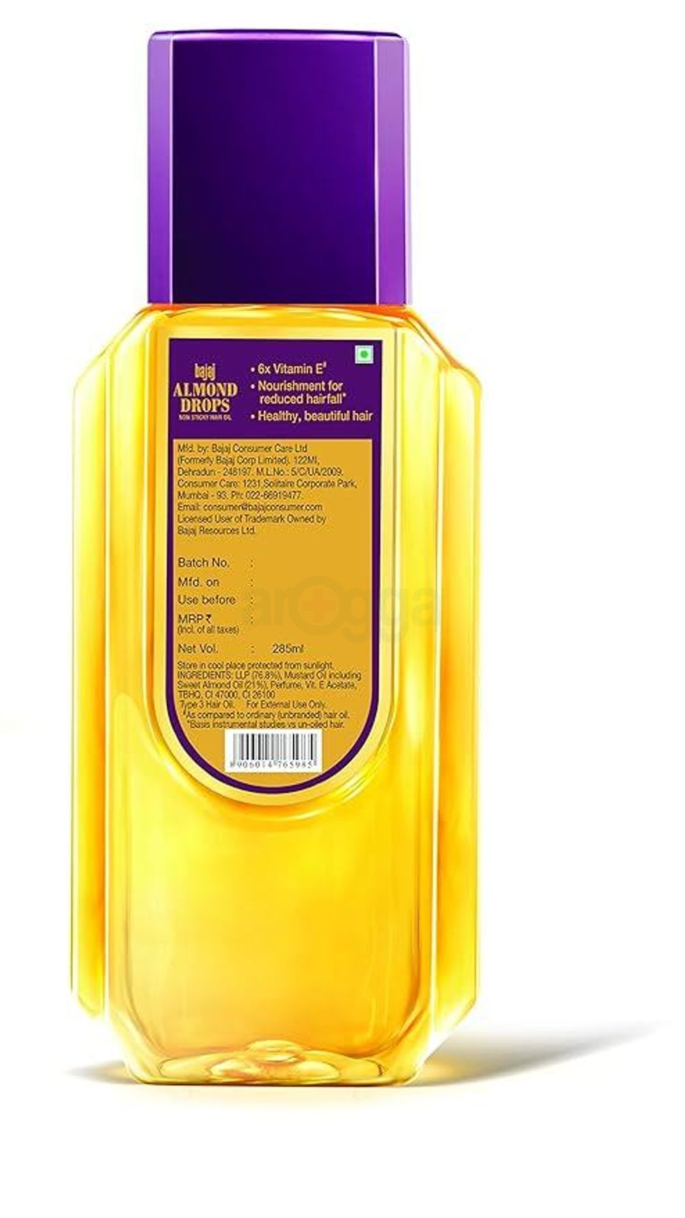 Bajaj Almond Drops 6x Vitamin E Nourishment Non Sticky Hair Oil