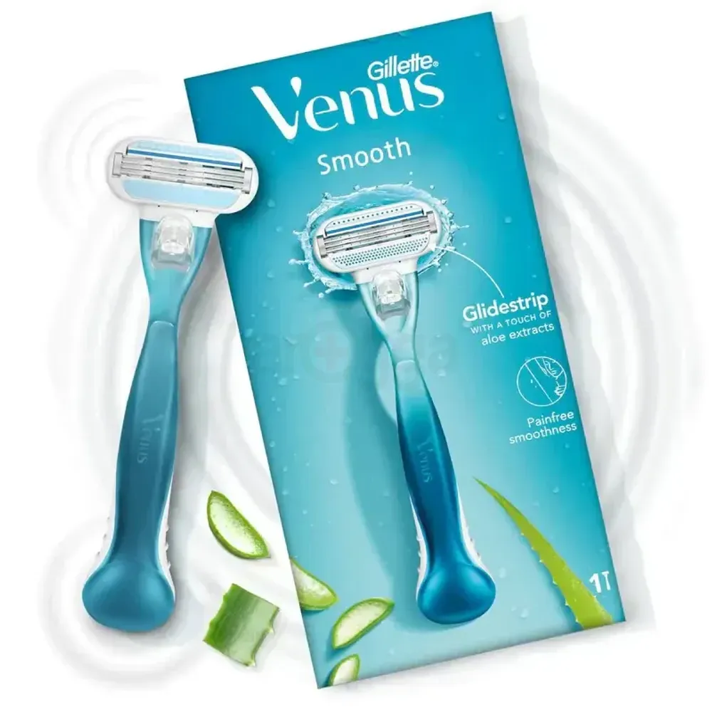 Gillette Venus Smooth Glidestrip Aloe Extracts Razor for Women  