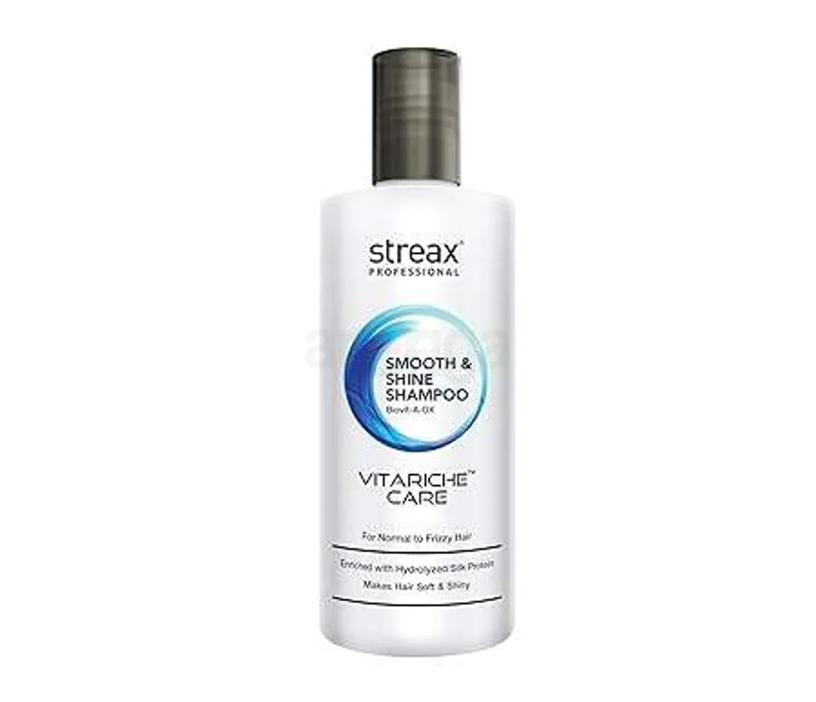Streax Professional Vitariche Care Smooth & Shine Shampoo for  Normal to Dry & Frizzy Hair 300ml  