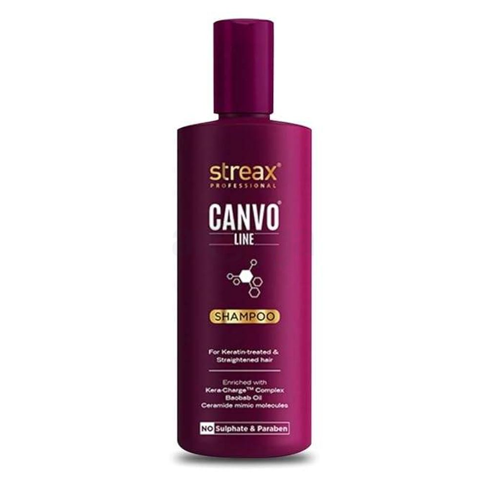 Streax Professional Canvo Line Shampoo For Keratin Treated & Straightened Hair 300ml (Manufactured by Bangladesh)  