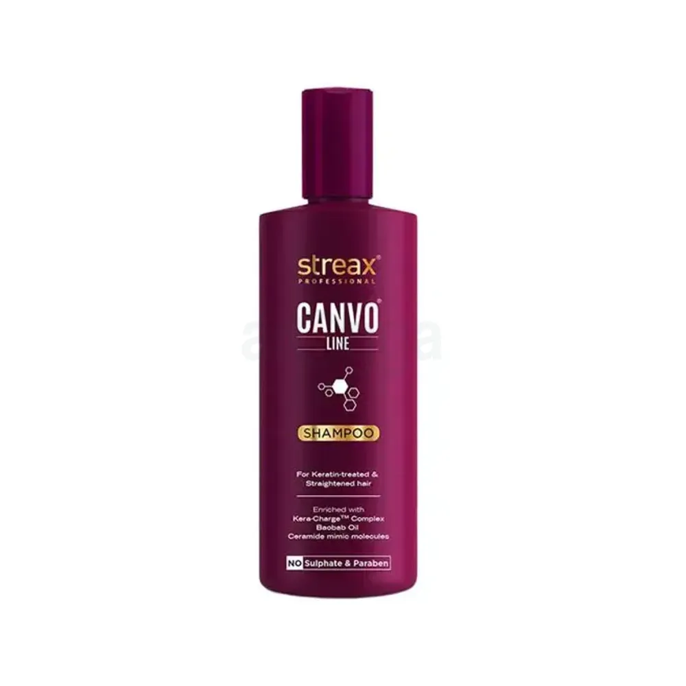 Streax Professional Canvo Line Shampoo For Keratin Treated & Straightened Hair 300ml (Manufactured by Bangladesh)  