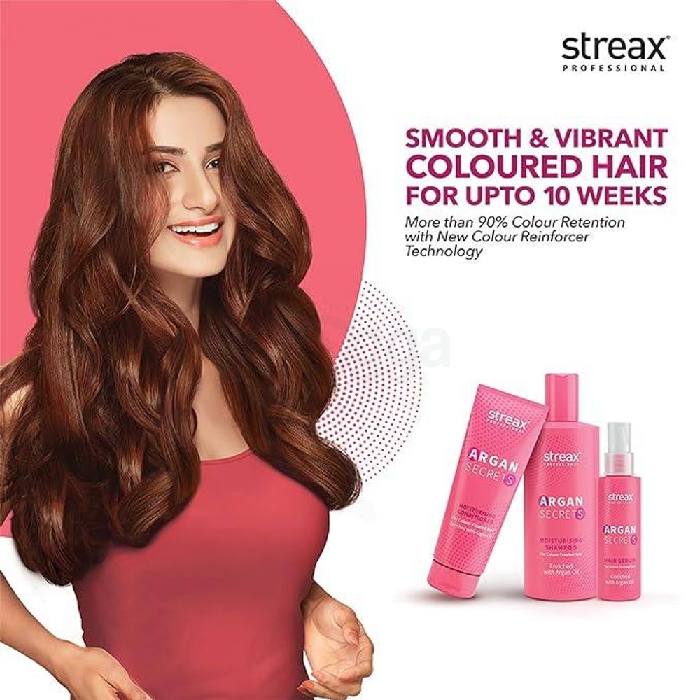 Streax Professional Argan Secrets Moisturising Shampoo for Color Treated Hair Enriched with Argan Oil 300ml  
