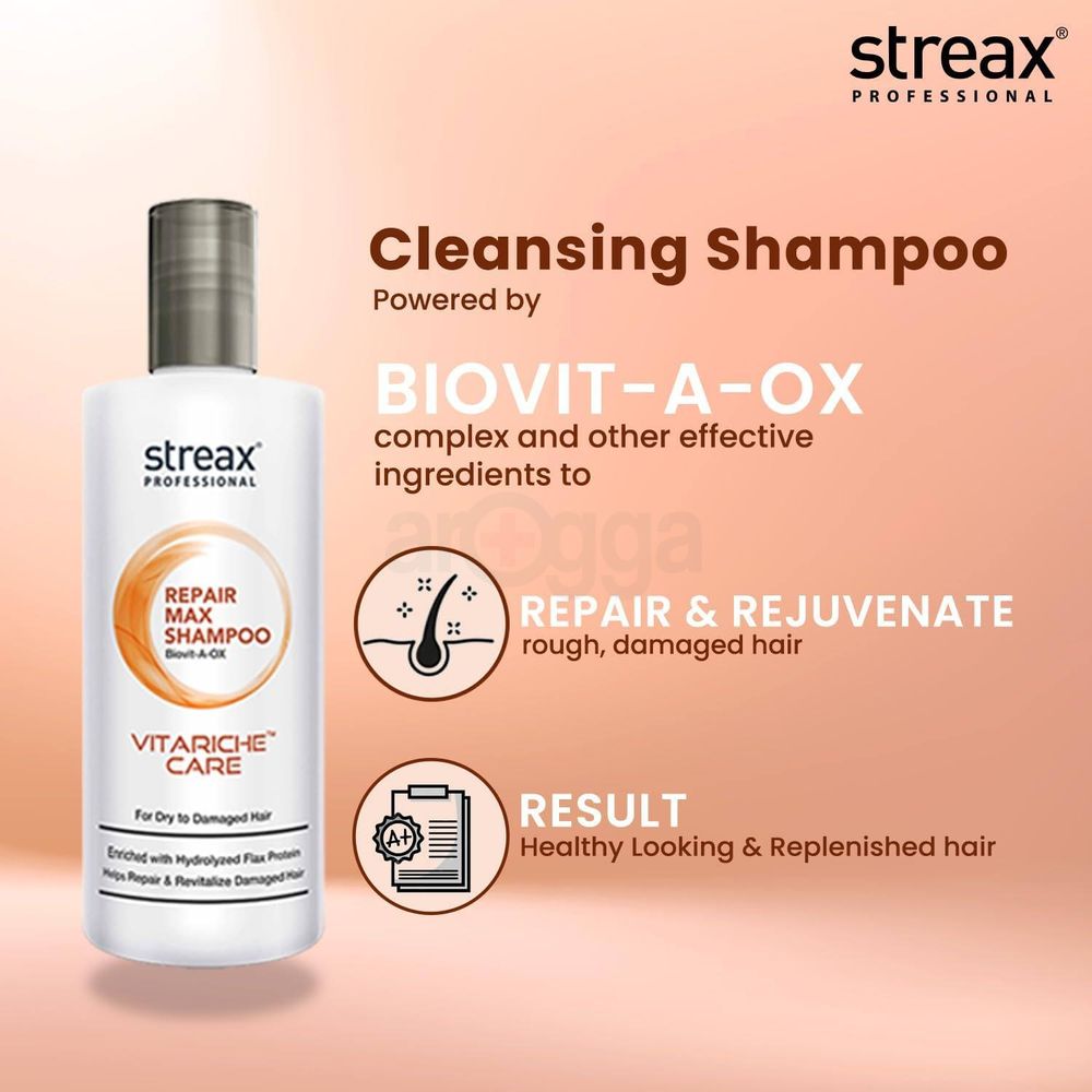 Streax Professional Vitariche Care Repair Max Shampoo 300ml  