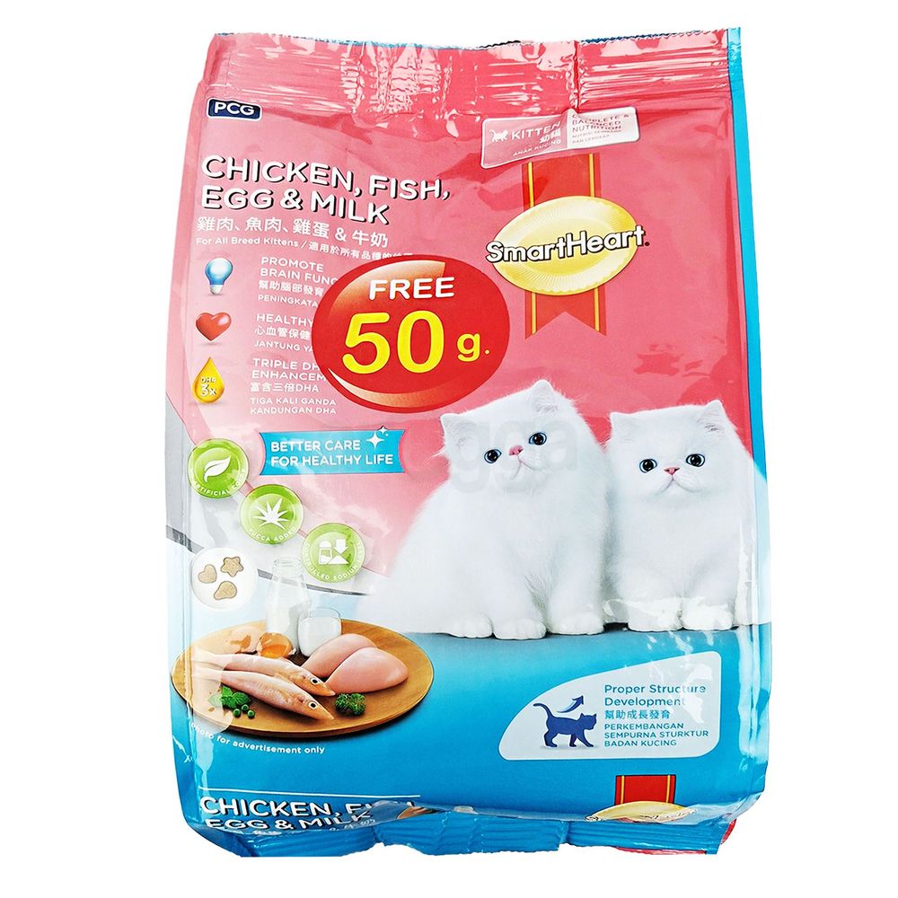 SmartHeart Kitten Cat Food Chicken, Fish, Egg & Milk 450g  