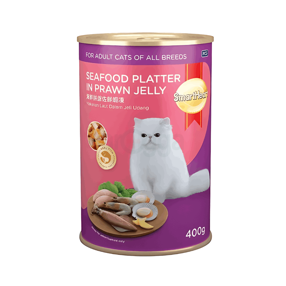 Smartheart Adult Canned Food Seafood Platter in Prawn Jelly 400g  