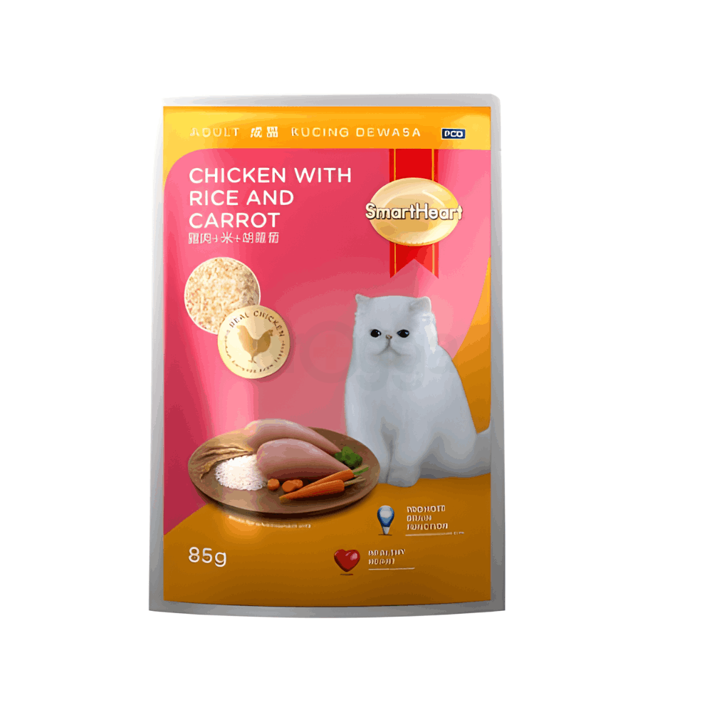 SmartHeart Cat Pouch Adult Chicken with Rice & Carrot 85g  