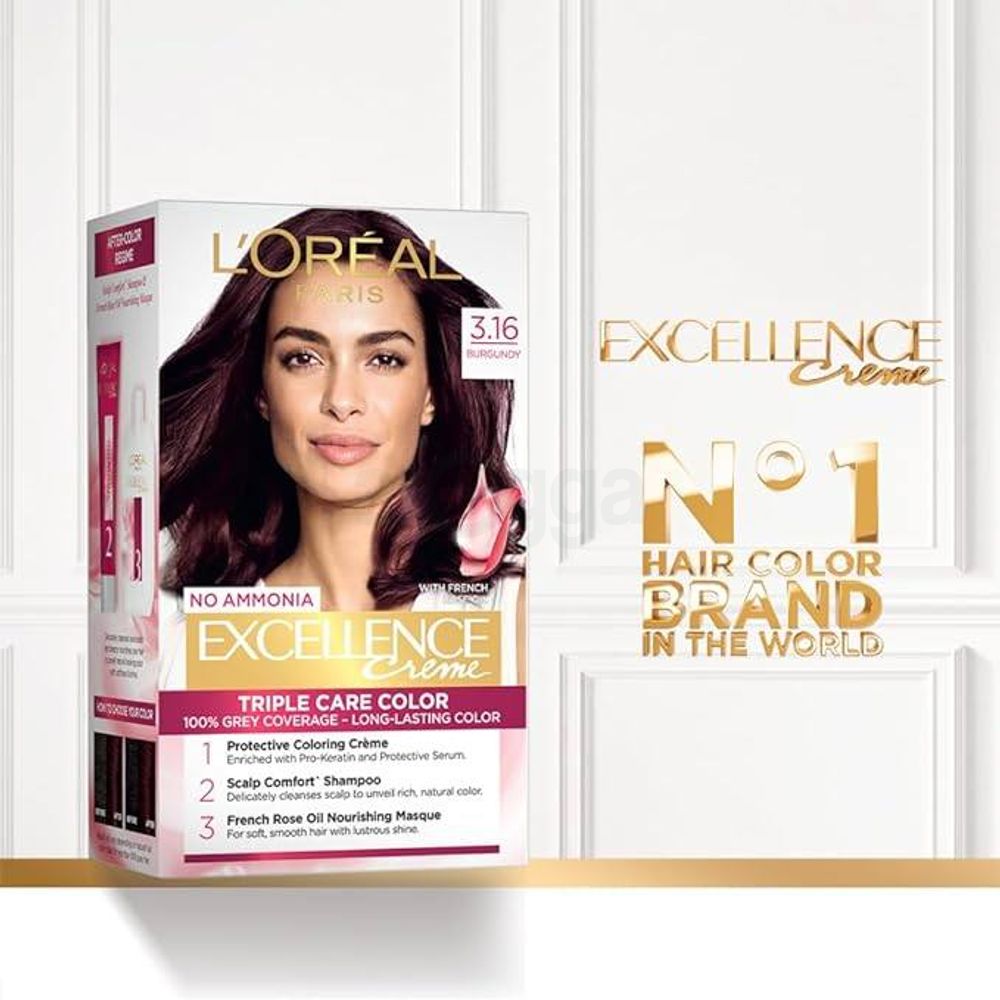 Loreal Paris Excellence Creme Hair Color 3.16 Burgundy  