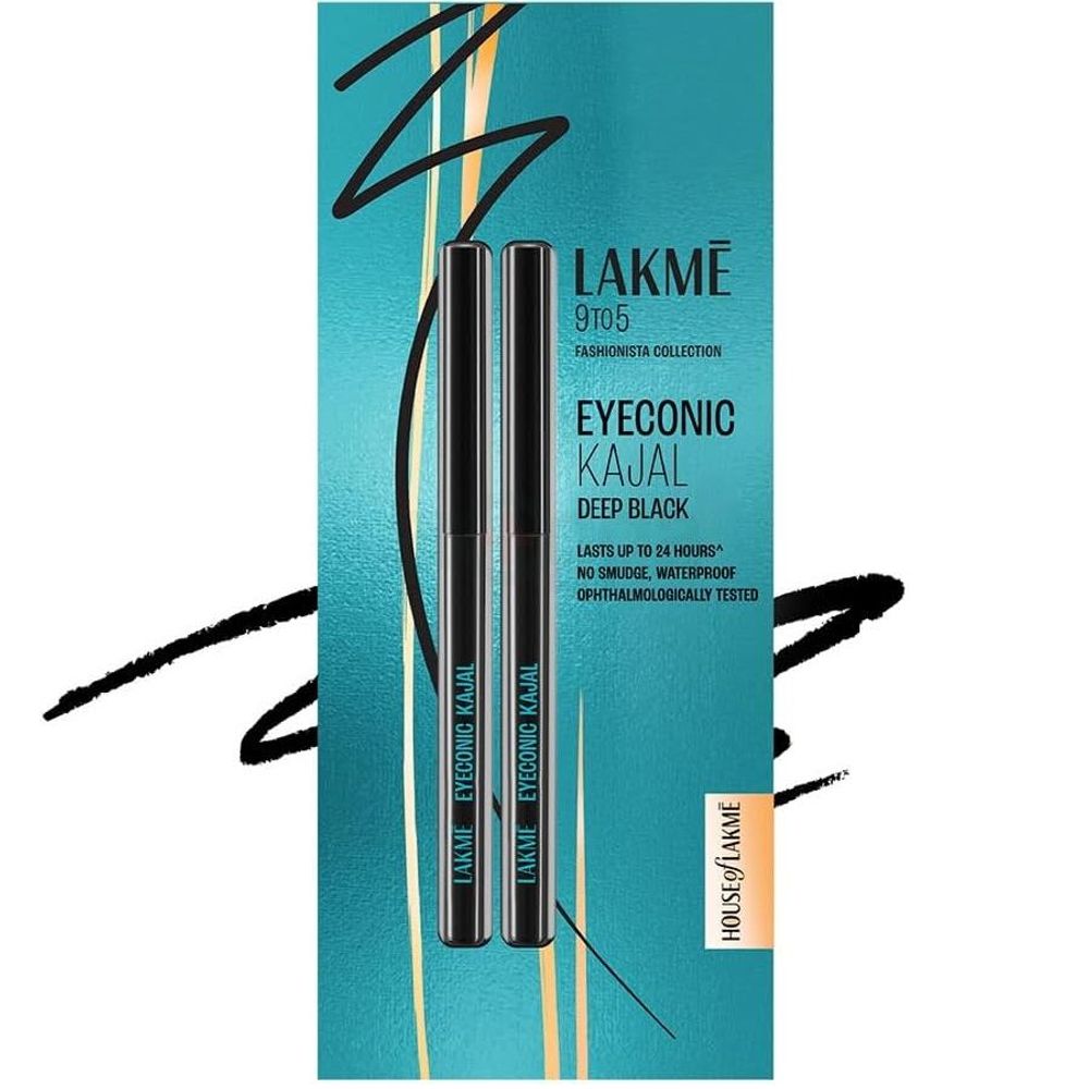 Lakme 24Hr Eyeconic Kajal Twin Pack - Deep Black  