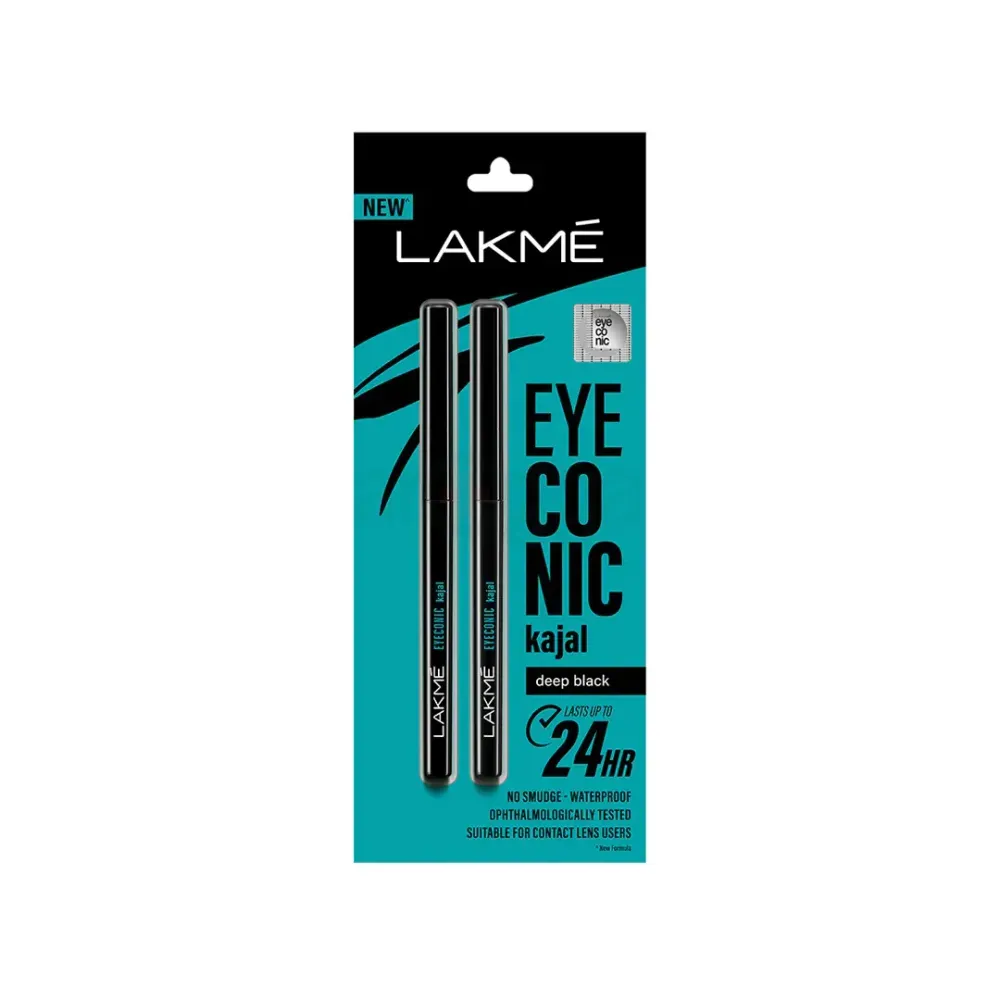 Lakme 24Hr Eyeconic Kajal Twin Pack - Deep Black  