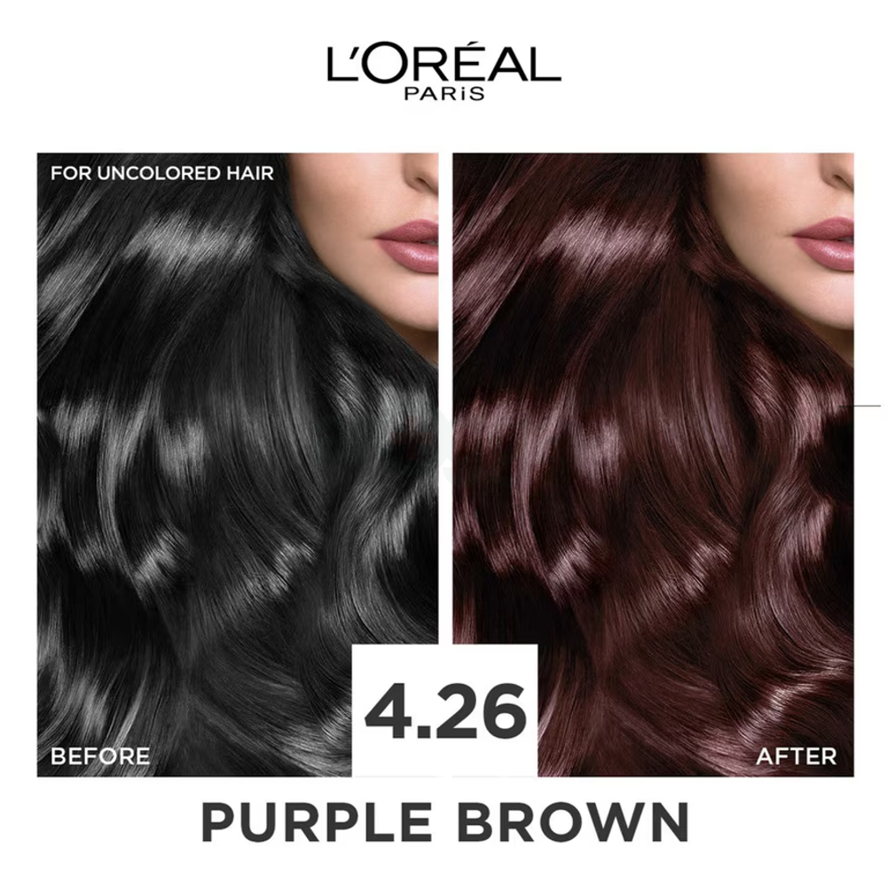 Loreal Paris Excellence Creme Triple Care Hair Color - 4.26 Purple Brown  