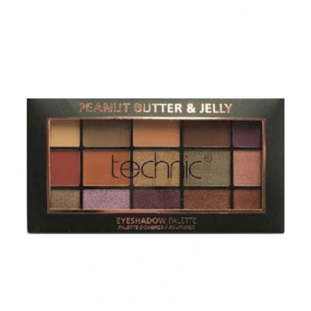 Technic 15 Color Pressed Pigment Eyeshadow Palette -  Peanut Butter & Jelly 30gm  