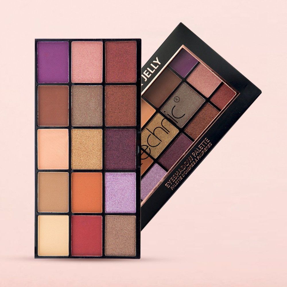 Technic 15 Color Pressed Pigment Eyeshadow Palette -  Peanut Butter & Jelly   