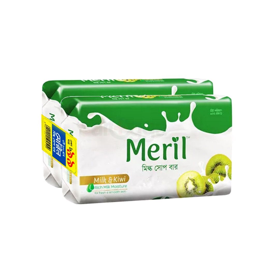 Meril Milk & Kiwi Soap (২ টি  ১০০ গ্রাম  মেরিল মিল্ক সোপ বার এখন মাত্র ৯৯)  