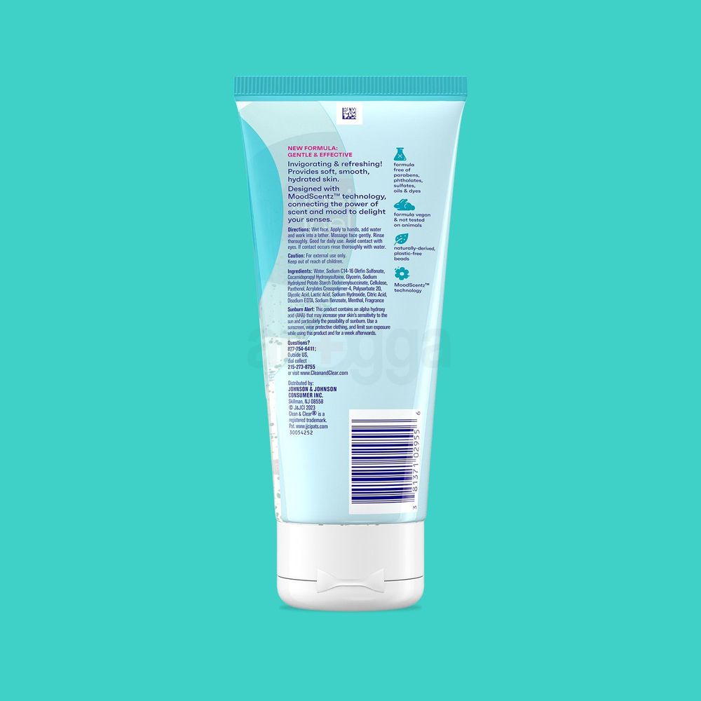 Clean & Clear Oil Free Deep Action Exfoliating Cleanser Naturally Derived Beads  