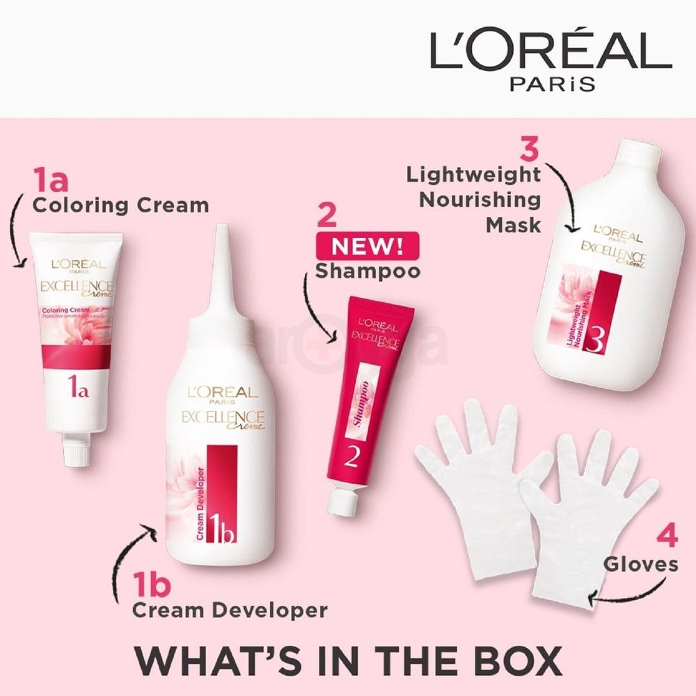 Loreal Paris Excellence Creme Triple Care Hair Color - 1 Black  