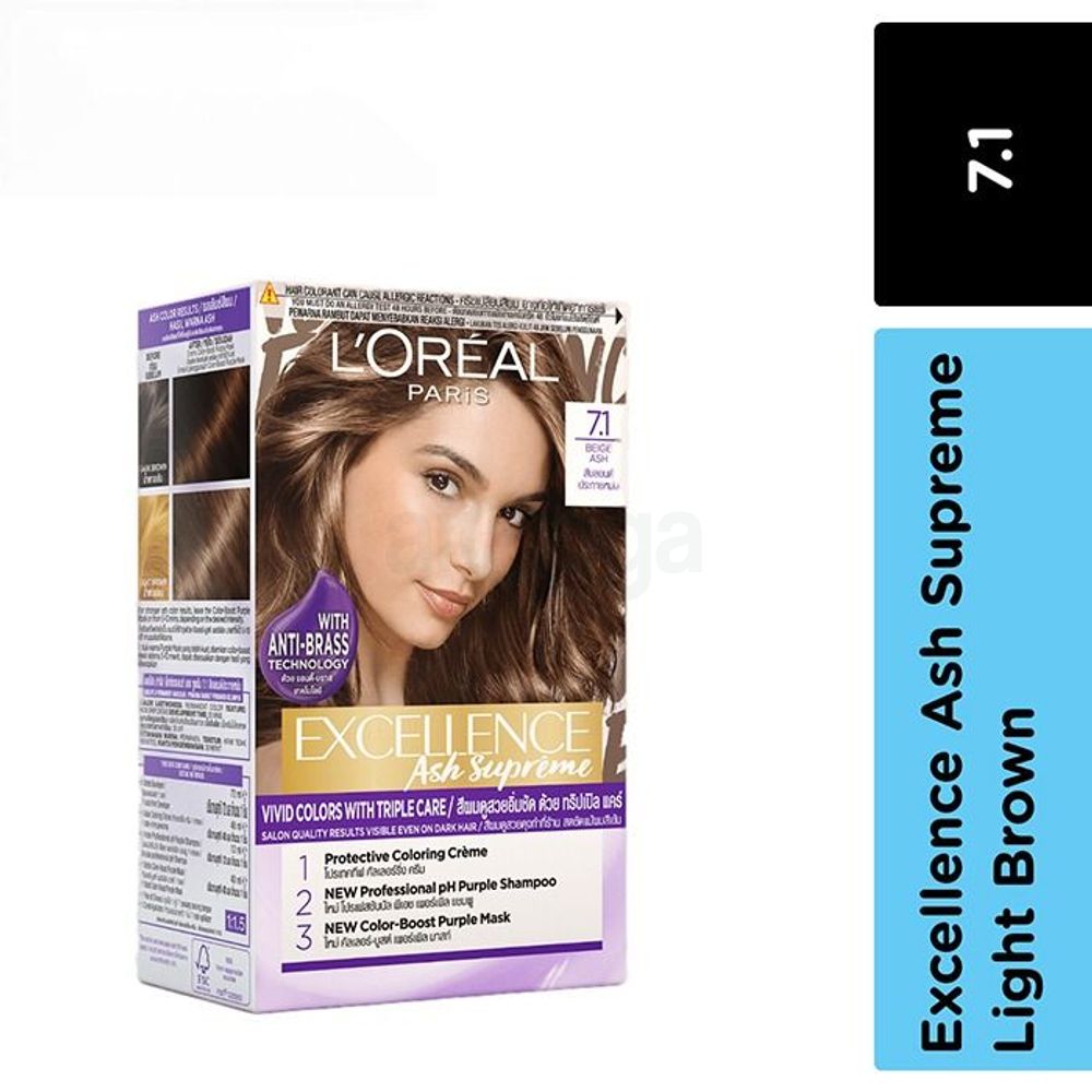 Loreal Paris Excellence Ash Supreme Vivid Colors with Triple Care Hair Color - 7.1 Beige Ash  
