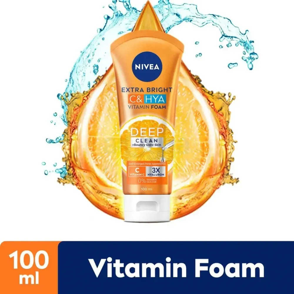 Nivea Extra Bright C and HYA  Deep Clean Vitamin Foam  