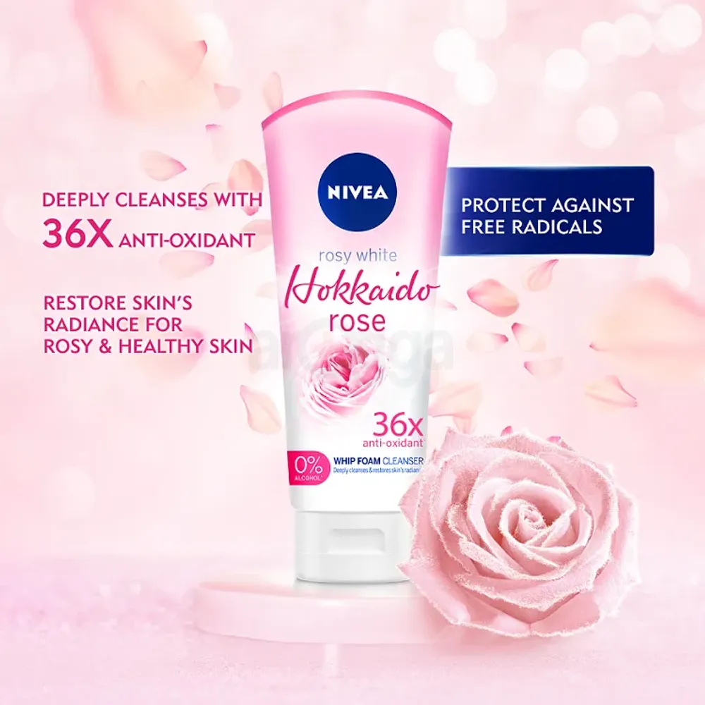 Nivea Rosy Bright Hokkaido Rose Whip Foam Cleanser  