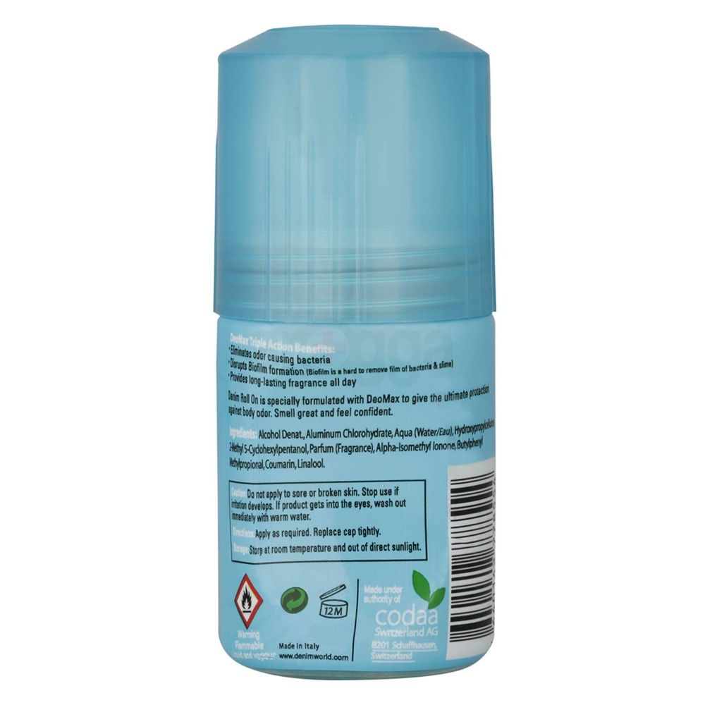 Denim Aqua DeoMax Deodorant Roll On  