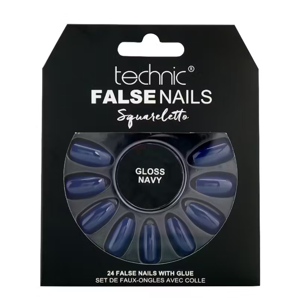 Technic False Nails Squareletto - Gloss Navy  