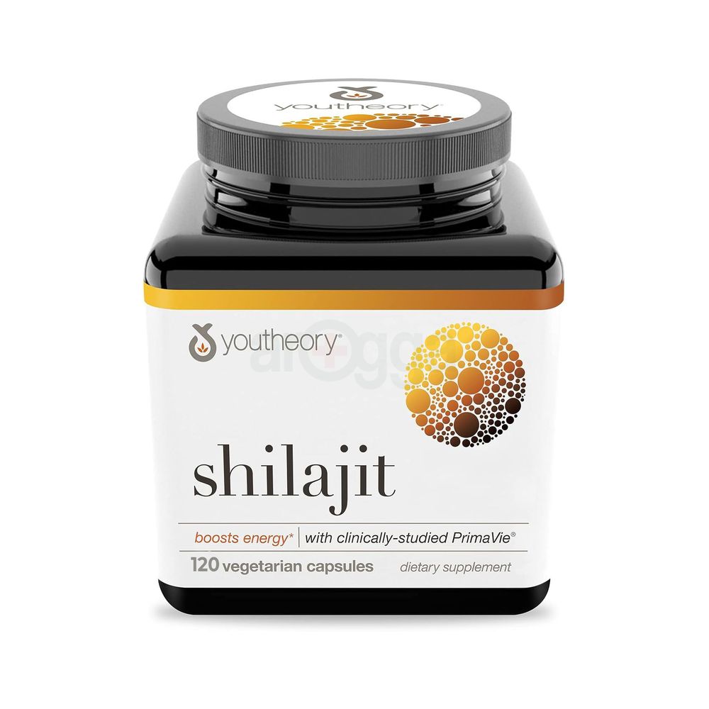 Youtheory Shilajit - 500 mg Shilajit Capsules - Energy Supplement - Supports Stamina & Endurance - Gluten, Dairy & Soy Free - 120 Vegetarian Capsules  