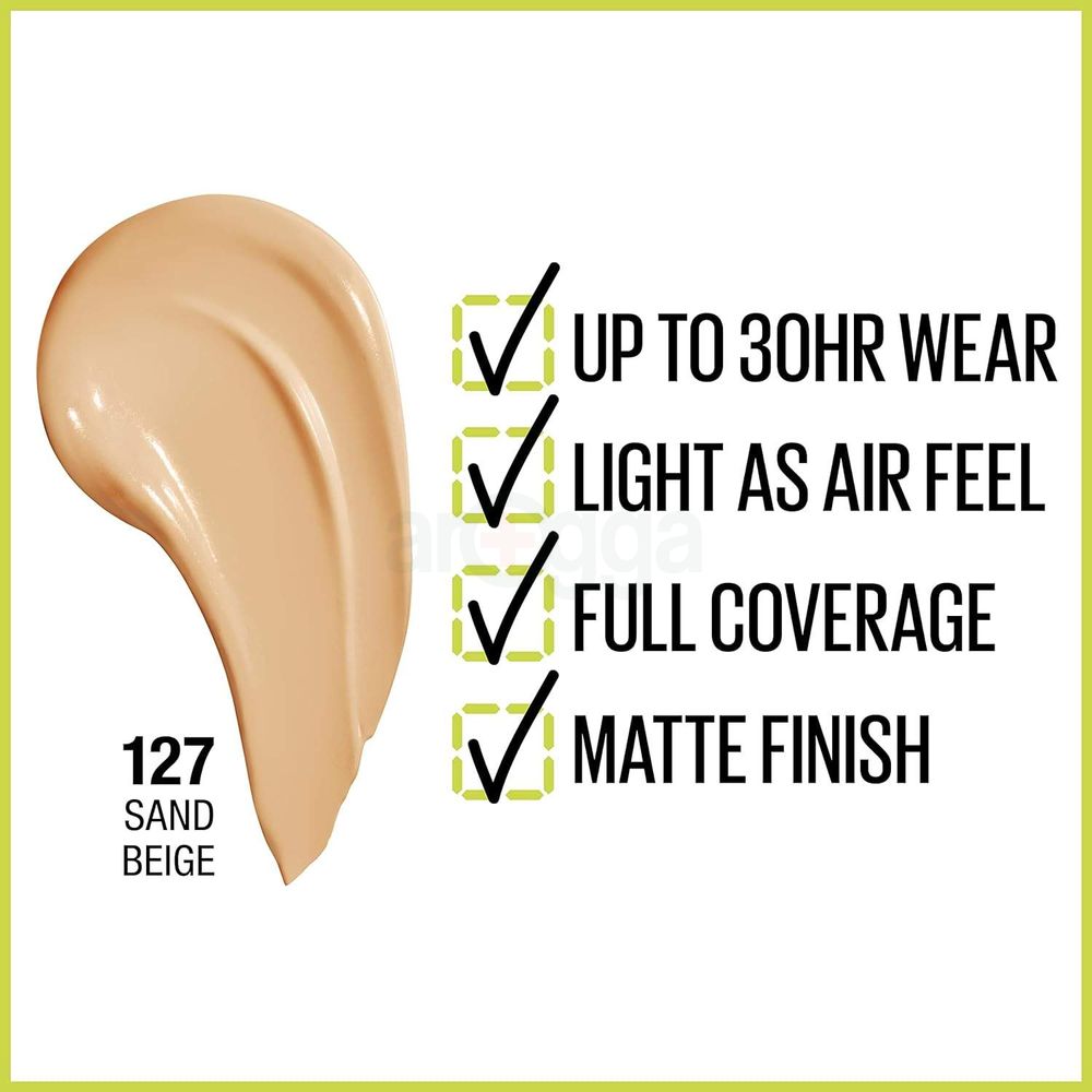 Maybelline Super Stay Active Wear 30h Full Coverage Foundation - 127 Sand Beige  