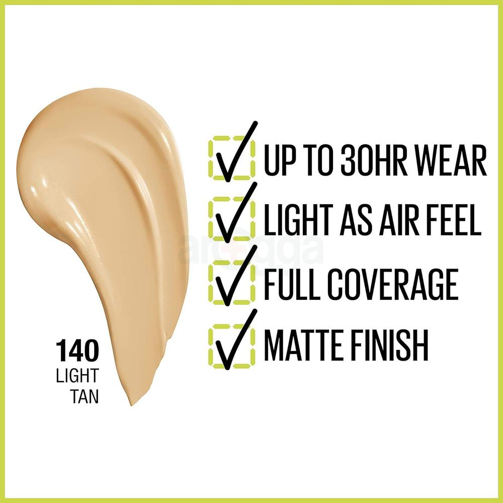 Maybelline Super Stay Active Wear 30h Full Coverage Foundation - 140 Light Tan  