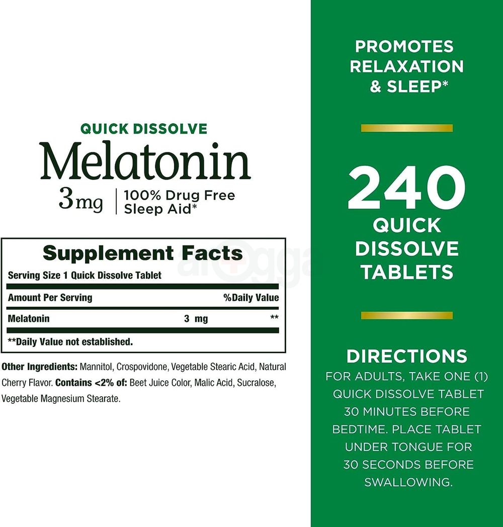 Nature’s Bounty Melatonin 3mg 240 Tablets  