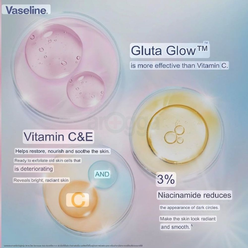 Vaseline Dry Serum GlutaGlow Ampoule Deodorant Bright & Renew with 3% Niacinamide + Vitamin C & E 45ml  