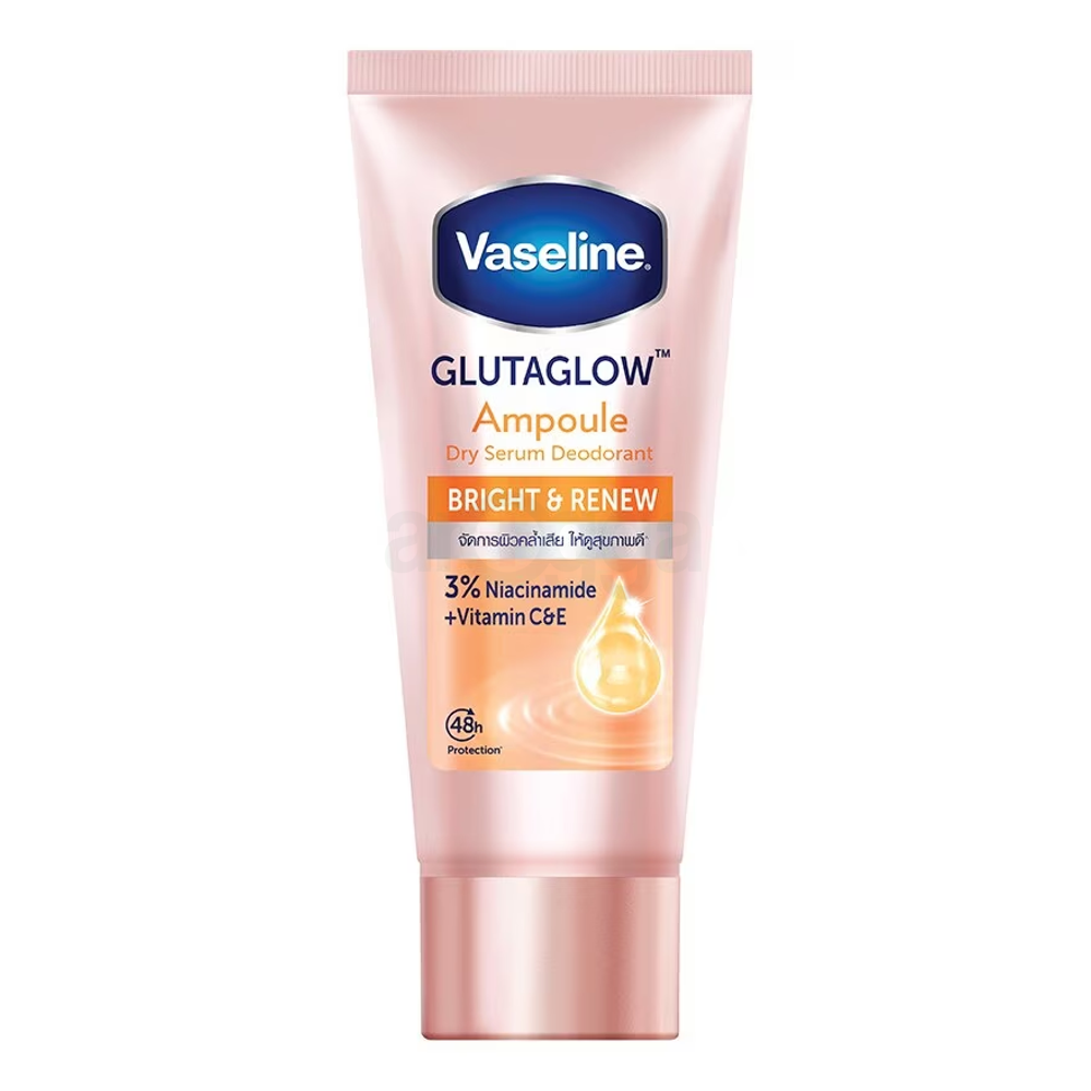 Vaseline Dry Serum GlutaGlow Ampoule Deodorant Bright & Renew with 3% Niacinamide + Vitamin C & E 45ml  