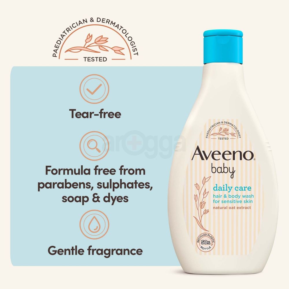 Aveeno Baby Daily Care Hair & Body Wash Top to Toe with Natural Oat Extract For Sensitive Skin 400ml  